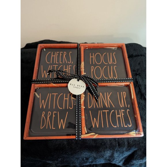 Rae Dunn Halloween Spooky Coaster Set Witches Hocus Pocus - Picture 3 of 3